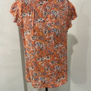 Nanette Lepore Orange Floral Blouse